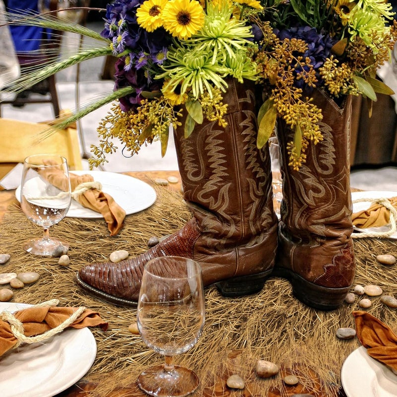 XLX TURF Synthetic Thatch Grass Roof for Western Party Decor Tiki Bar - Fireproof Artificial Hay Straw Roll Barn Wedding DIY Crafts Birthday Background Garden Fence Patio - 15.74" x 4' - Image 4